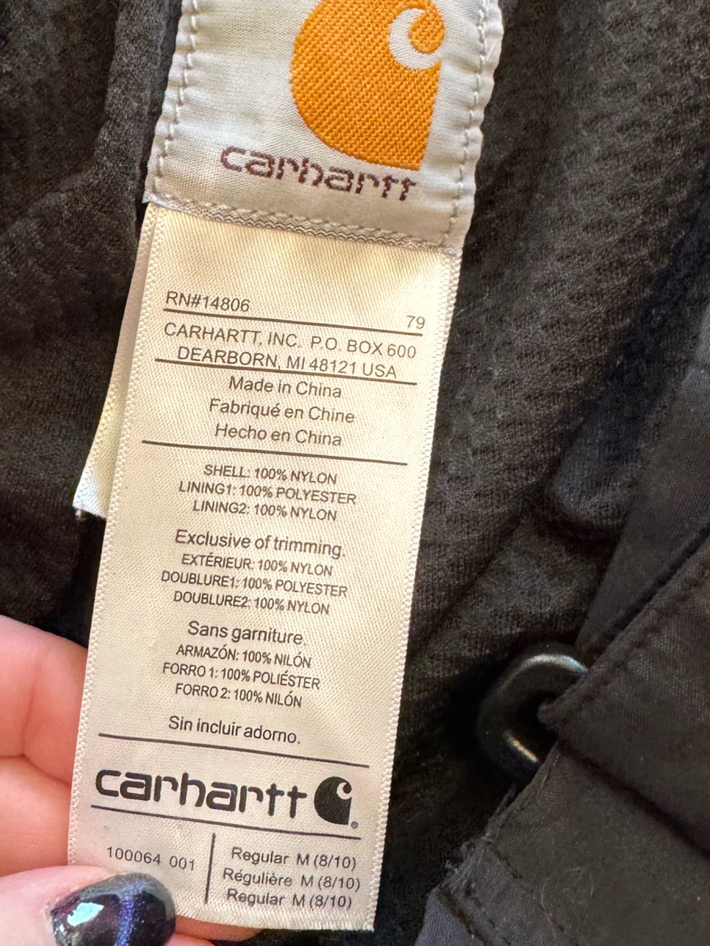 Carhartt Men's Black Cargo Snow Pants - Picture 7 of 7